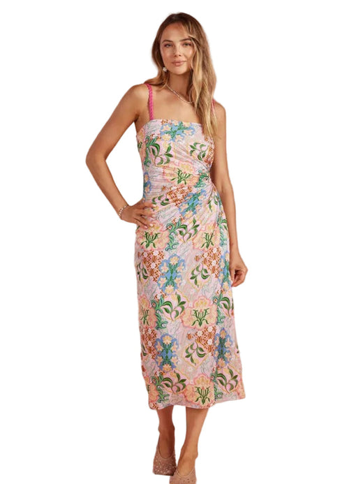 Garden Party Pleated Satin Dress