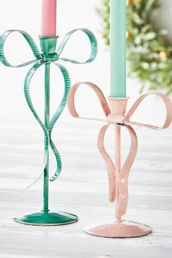 Christmas Very Merry Bow Taper Holder Large