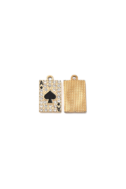 Gold Ace of Spades Card Charm