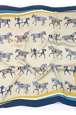 Equestrian Print Silk Scarf