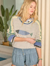 Color Block Pullover Fish Sweater