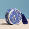 Quilted Round Coin Pouch with Tassel