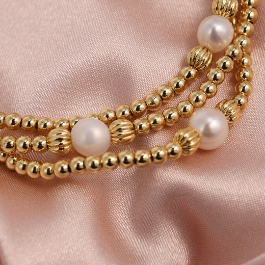 Textured Stretch Bracelets with Pearls