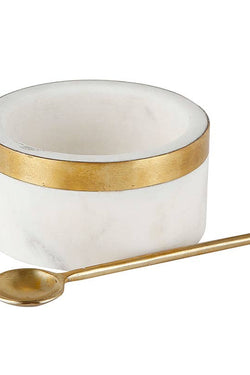 Marble Bowl with Brass Spoon