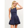 Crew Neck Balloon Hem Sleeveless Dress