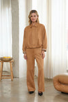 Faux Suede Bubble Hem Jacket