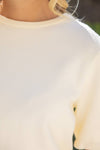 Solid Knit Short Bubble Sleeve Top