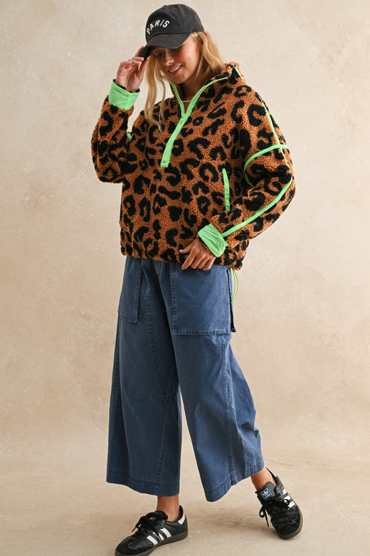 Leopard Sherpa Pullover