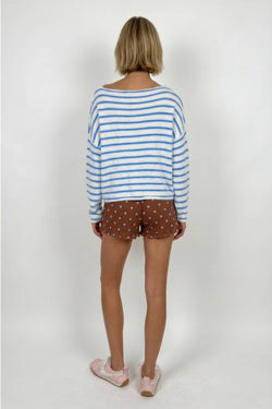 Stripe Brushed Boatneck Sweater