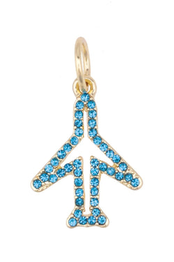 Pave Airplane Charm