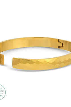 Textured Hinged Water Resistant Bangle