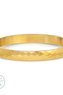 Textured Hinged Water Resistant Bangle