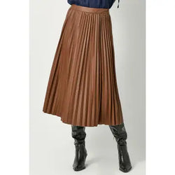 Leather Pleating Skirt