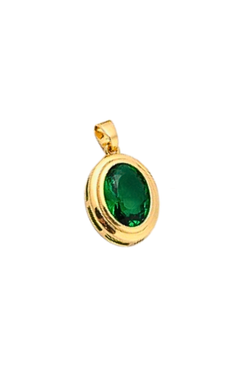 Oval Green Stone Charm