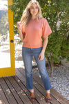 Solid Knit Short Bubble Sleeve Top