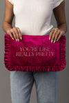 Ruffle Saying Travel Pouch