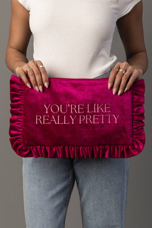 Ruffle Saying Travel Pouch