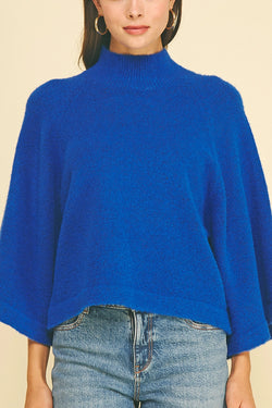 Wide Sleeve Mock Neck Sweater