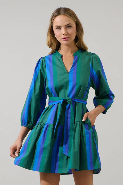 Dolary Stripe Leola Shift Mini Dress