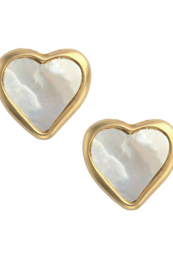Mother of Pearl Heart Studs