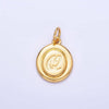 Letter Initial Engraved Stamped Oval Charm
