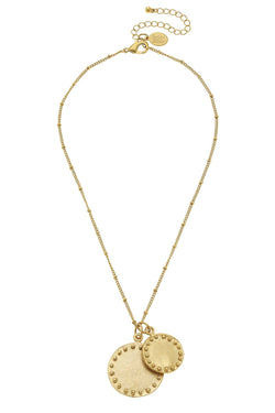 Gold Double Charm Necklace