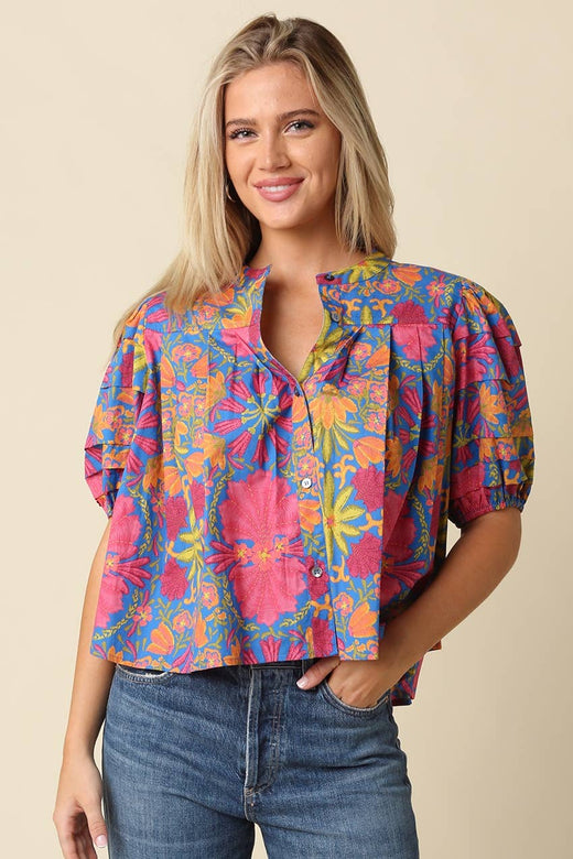 Naomi Floral Puff Sleeve Blouse