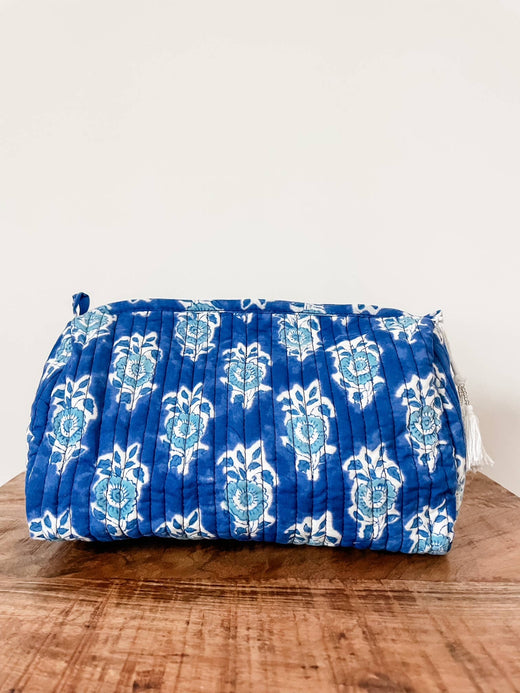Quilted Block Print Pouch