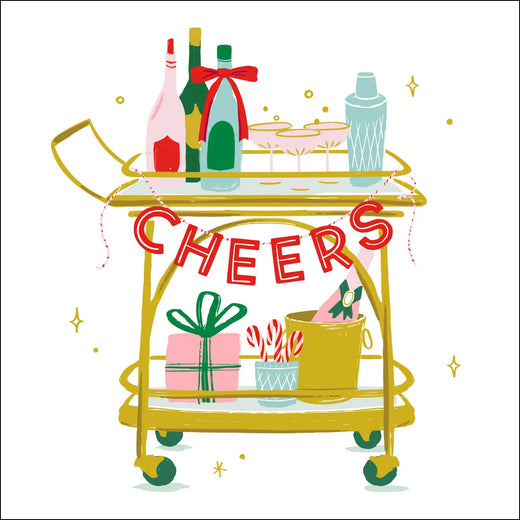 Holiday Cocktail Napkins | Cheers Holiday Bar Cart