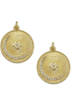 Crescent Moon On Coin Charm