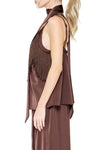 Fringed Satin Cami Top