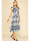 Print Tiered Midi Dress