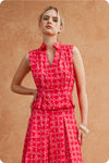 Flower Chainlink Peplum Shirt