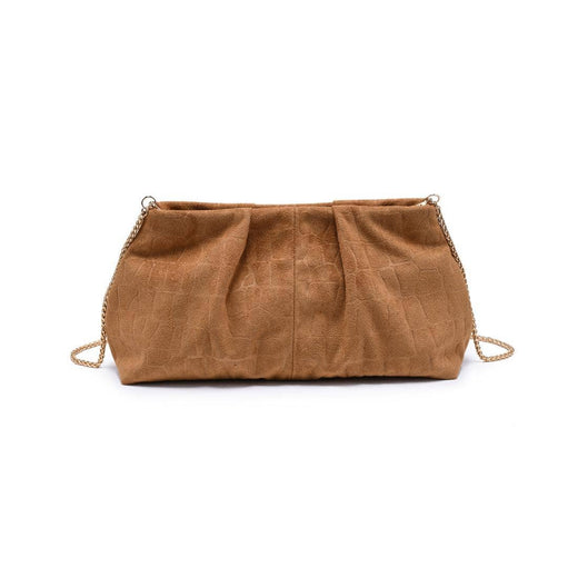 Elva Croc Embossed Faux Suede Clutch