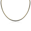 18k GP Jet Rhinestone Tennis Chain Necklace