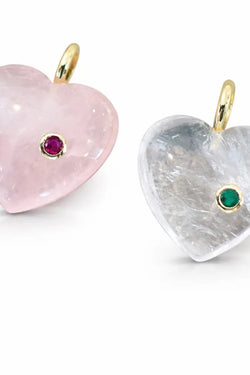 Semi Precious Stone Heart Charm