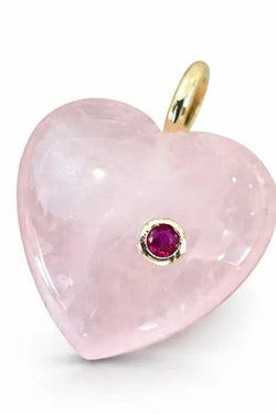 Semi Precious Stone Heart Charm