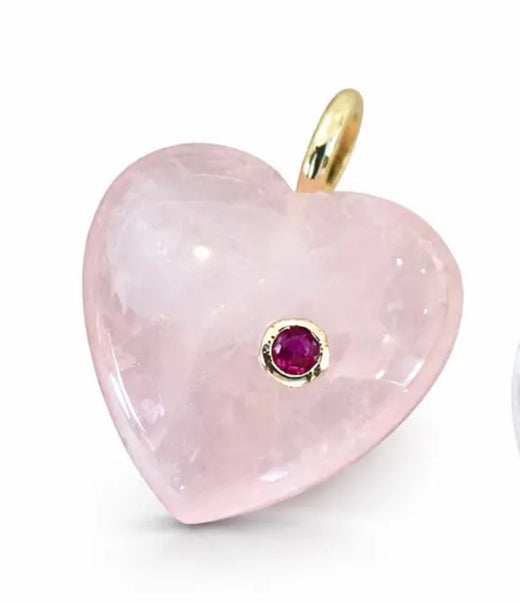 Semi Precious Stone Heart Charm