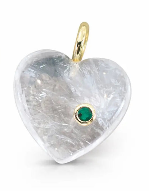 Semi Precious Stone Heart Charm