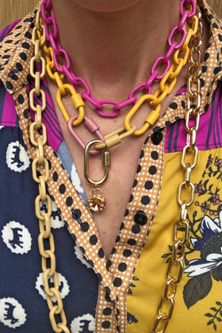 Luxe Link Enamel Chain Necklace