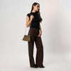 Elva Croc Embossed Faux Suede Clutch