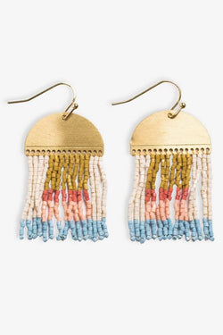 Birdie Abstract Beaded Fringe Earring Almalfi