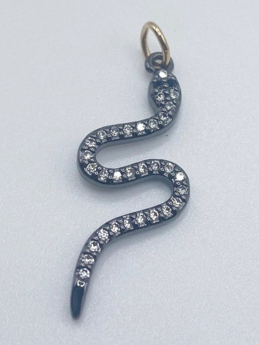 Charm Bar - Gunmetal Snake Charm