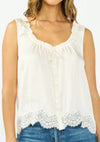 Lace Trim Button Tank