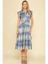 Print Tiered Midi Dress