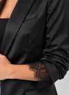Satin Blazer With Lace Trim