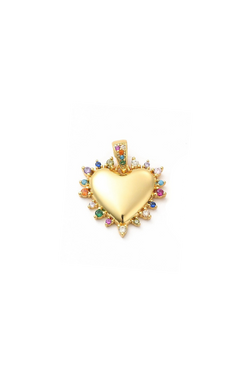 Gold Confetti Heart Charm
