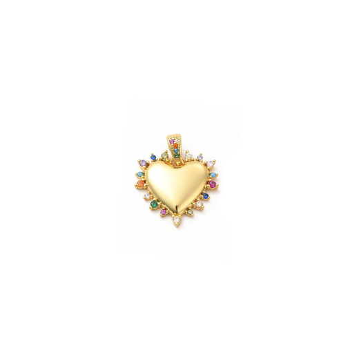 Gold Confetti Heart Charm