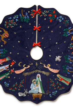 Nativity Embroidered Tree Skirt