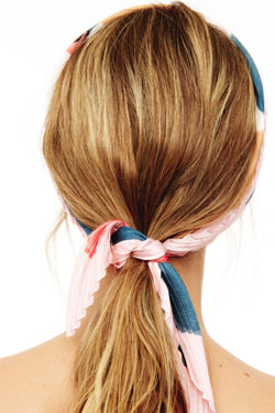 Floral Printed Pleated Silky Scarf